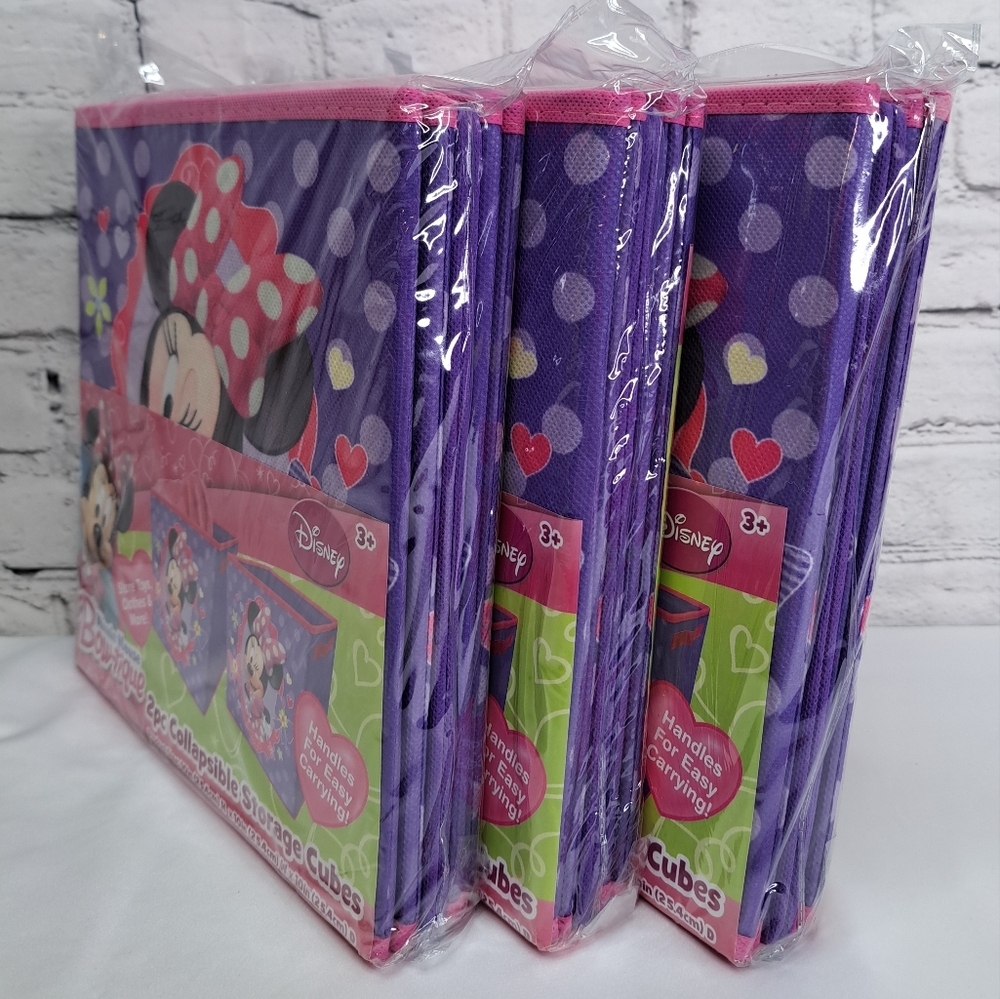 'DISNEY' STORAGE CUBE UNIT MINNIE MOUSE "BOWTIQUE" FOLDING 6-PIECE SET - Picture 8 of 16